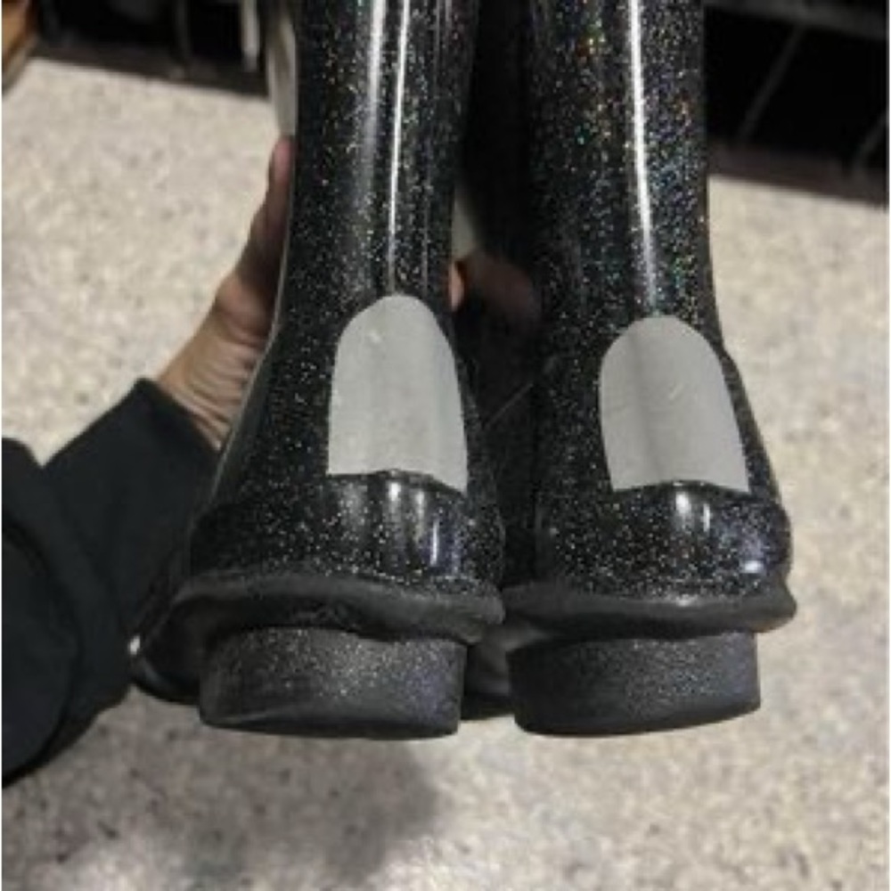 Hunter starcloud boots in black glitter 2/3 - Picture 6 of 8